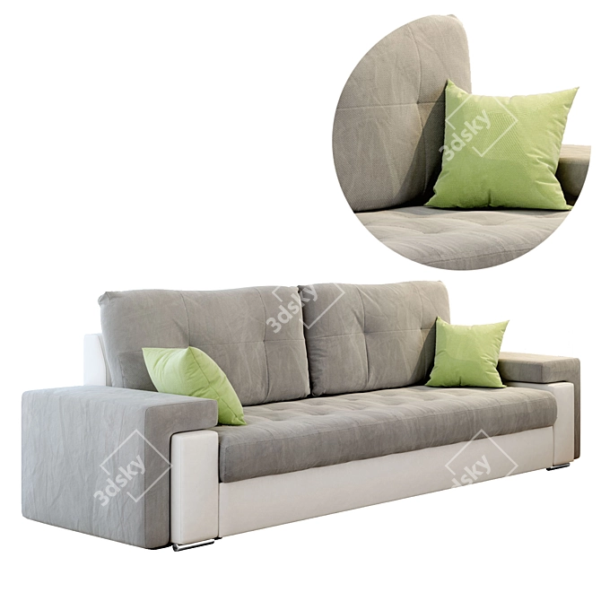 3 Person Sofa: Comfort & Style 3D model image 1
