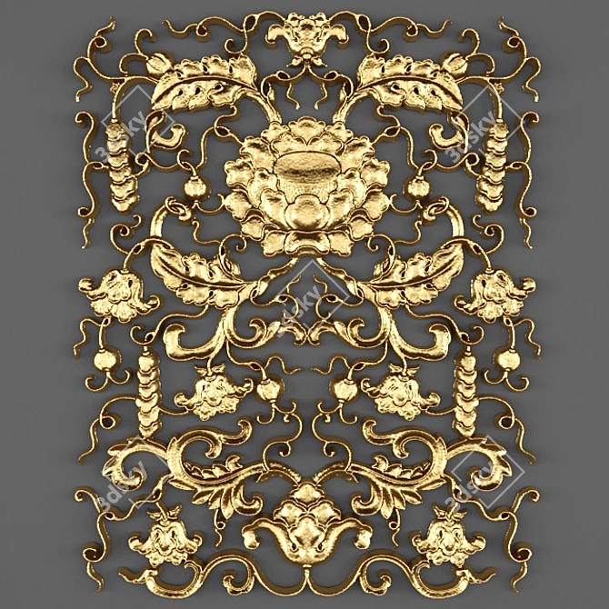 Elegant Stucco Carving: Exquisite Patterns 3D model image 1