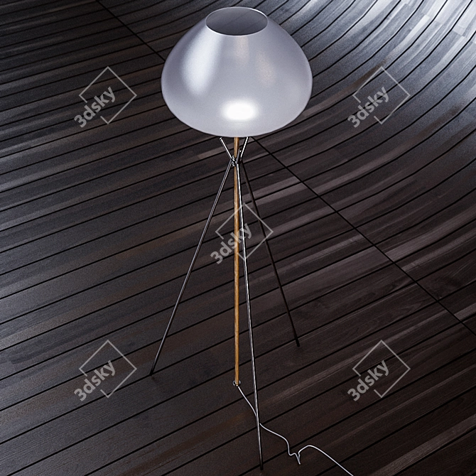 Elegant Art Nouveau Lamp 3D model image 2