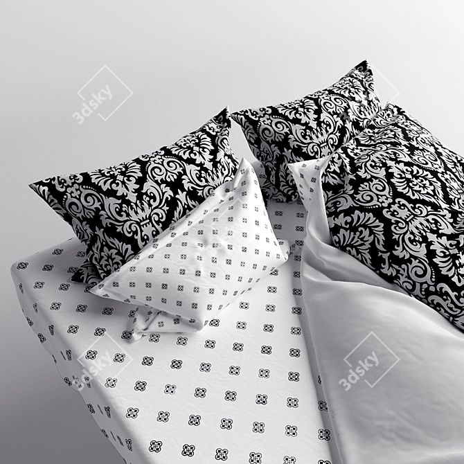 Luxury Dream Bed Linens 3D model image 2