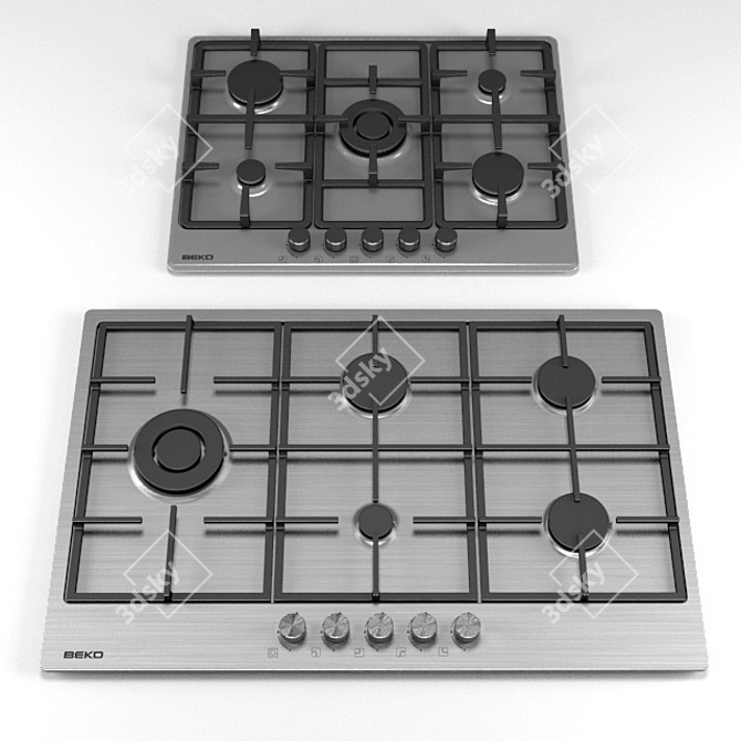 Sleek Beko Stove Top 3D model image 1