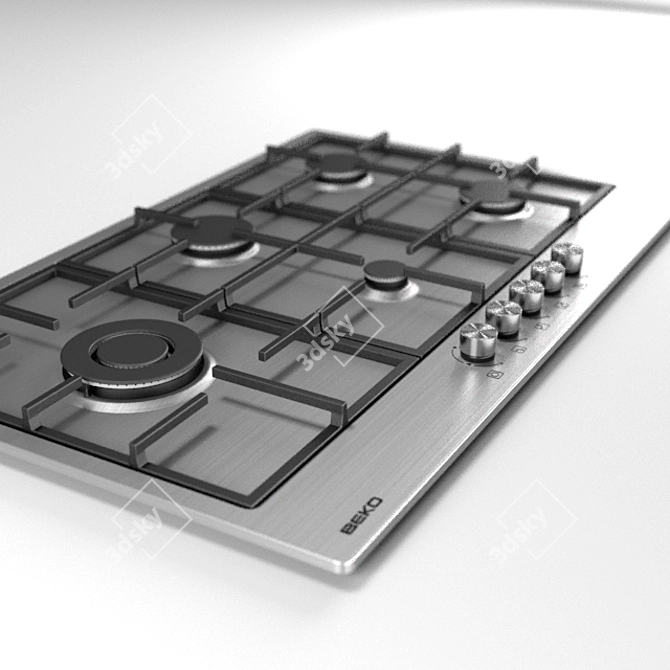 Sleek Beko Stove Top 3D model image 2