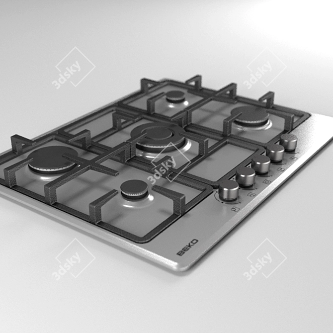 Sleek Beko Stove Top 3D model image 3