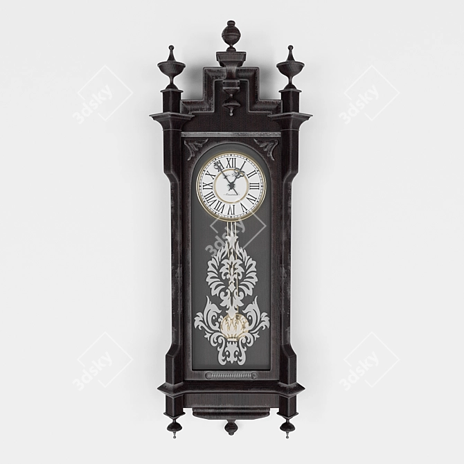 Vintage Pendulum Wall Clock 3D model image 1