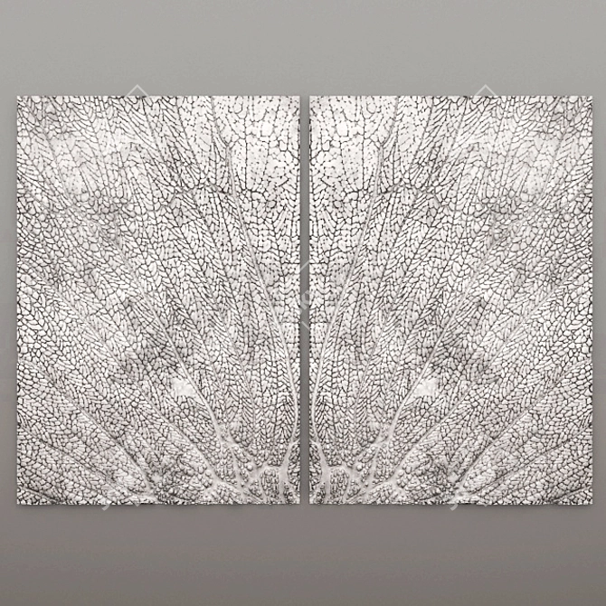 Elegant Wall Panel with Intricate Carving 3D model image 1