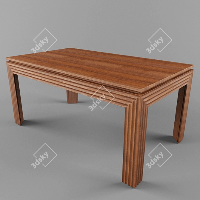 Elegant Century Cherry Dining Table 3D model image 1