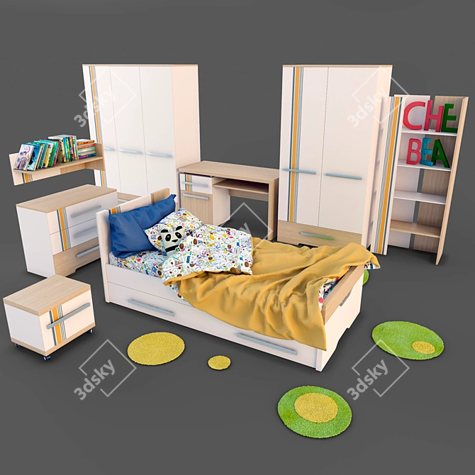 Titouan Children's Furniture Set 3D model image 1