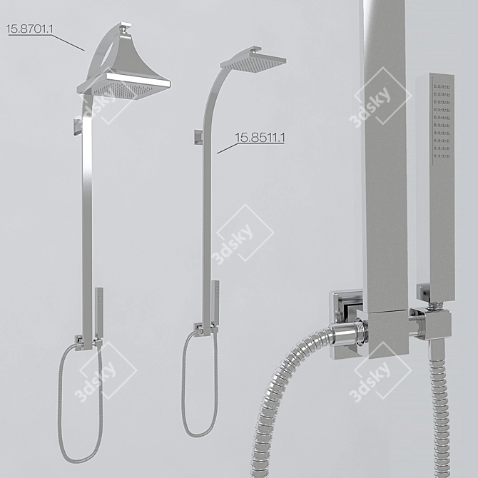 Elegant Shower Bar Deco 3D model image 1