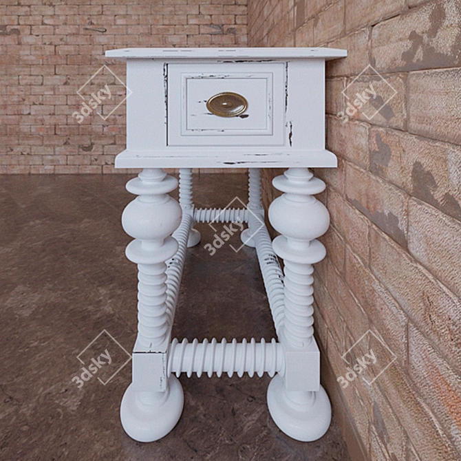 Steven Shell Console
Handcrafted Rustic Console
Antique-inspired Wooden Console
Vintage Style Hallway Table
Artisan Made 3D model image 2