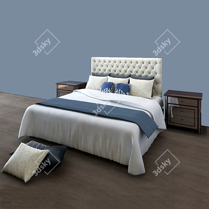 Modern Cloth Bed 3D model image 1