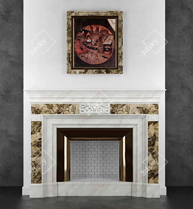 Fireplace of Elegance: Classic Portal Design 3D model image 1