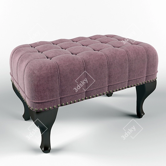 Classic English Ottoman: 750x450x450mm 3D model image 1