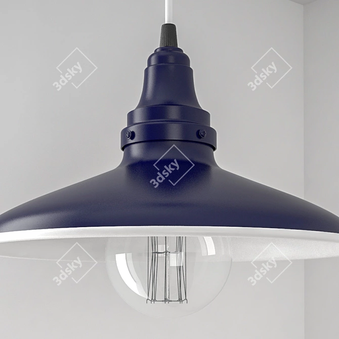 Modern Steel Cone Pendant 3D model image 2