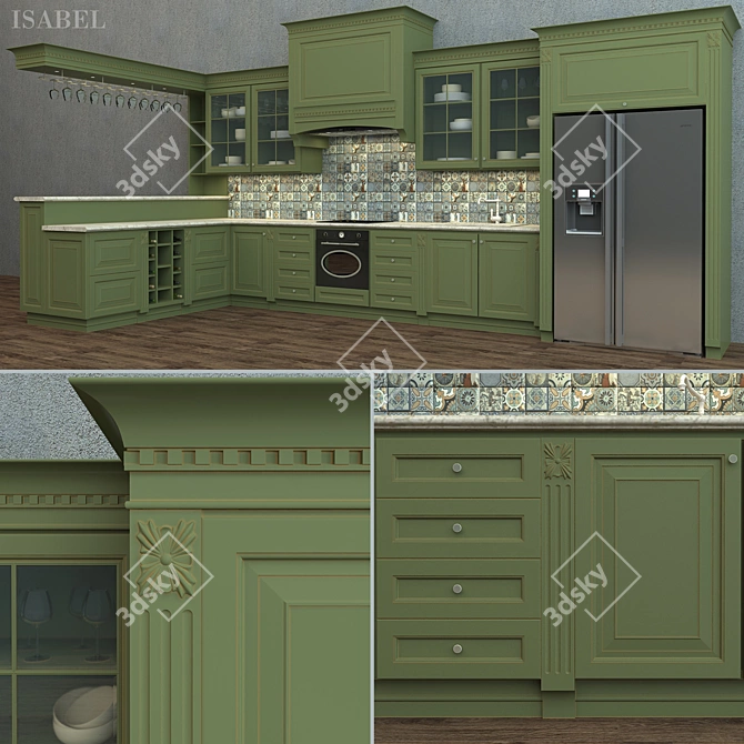 Italian Elegance: ISABEL Kitchen 3D model image 1