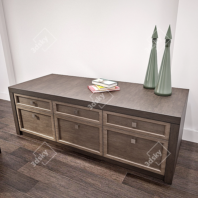 Elegant Decorative Chest & Bedside 3D model image 2