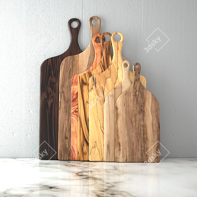 Multi-purpose Kitchen Cutting Board Set - 7 Pieces 3D model image 1