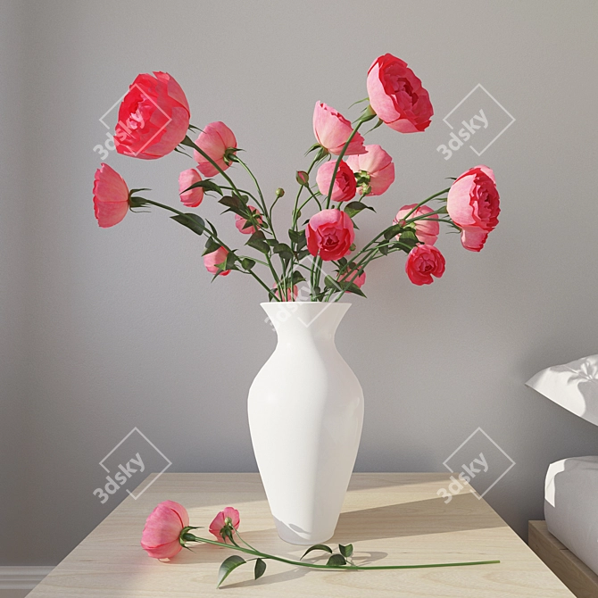 Elegant Rose Bouquet 3D model image 1