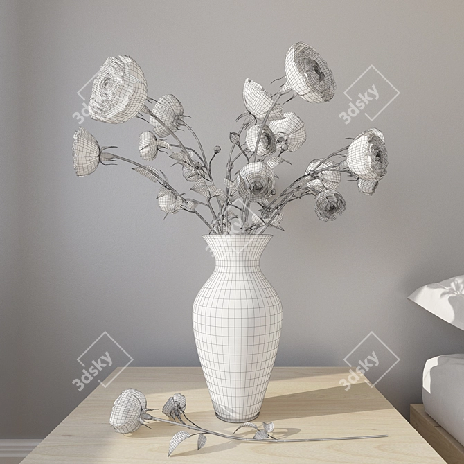 Elegant Rose Bouquet 3D model image 2