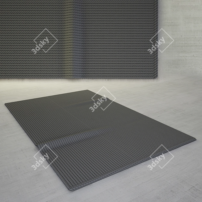 Cozy Knitted Rug 3D model image 1