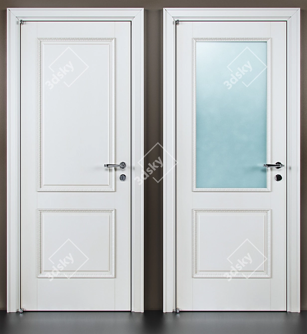 Premium Barausse Doors - Corona and Vray Materials 3D model image 2