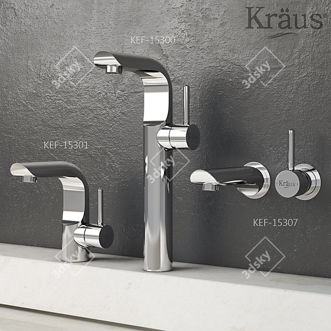 Kraus Icon Collection: Stylish Bathroom Mixers 3D model image 1