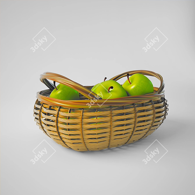 Apple Harvest Basket 3D model image 1