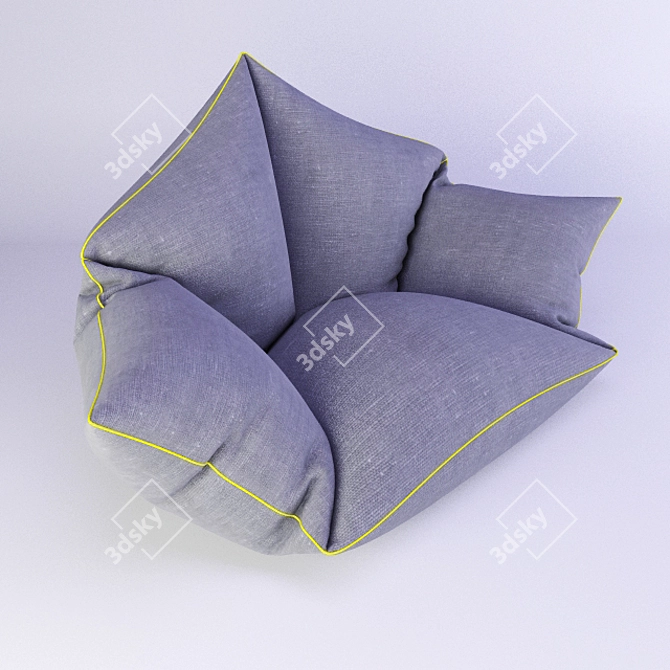 Ultimate Gaming Armchair Ottoman 3D model image 1