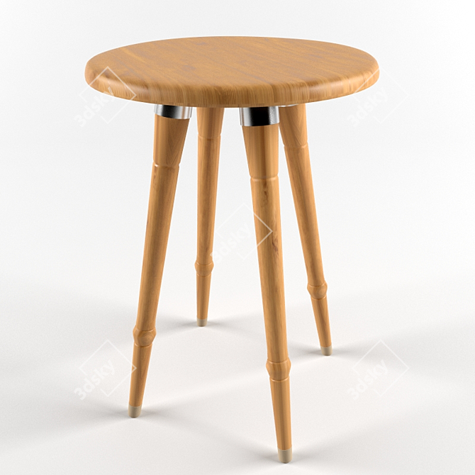 Wooden Stool 3D model image 1