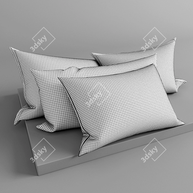 Comfy Soft Cushions 3D model image 2