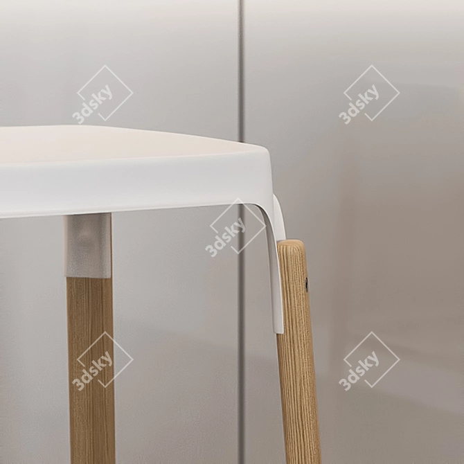 Steelwood Stool: Versatile Seating with Timeless Charm 3D model image 2