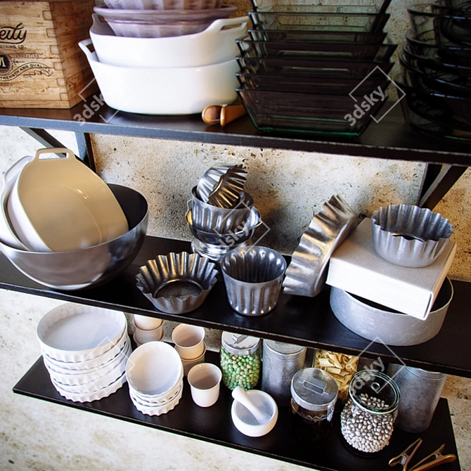 Kitchenware Shelf: Organize and Display Your Kitchen Essentials 3D model image 2