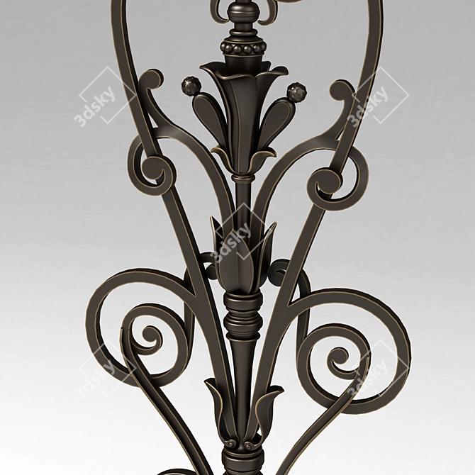 Elegant Forged Baluster 3D model image 3