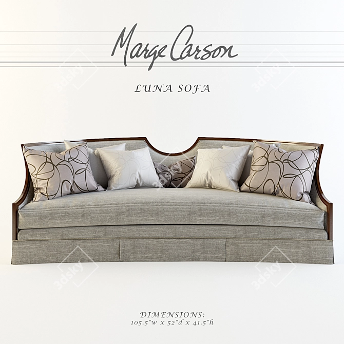 Marge Carson Luna: Glamourous Luxury Sofa 3D model image 1