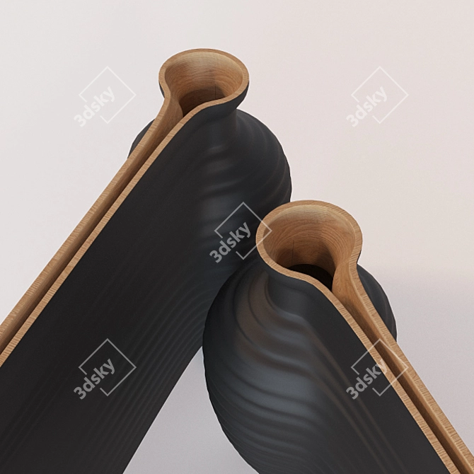 Elegant Wooden Vases: The Wish List 3D model image 2