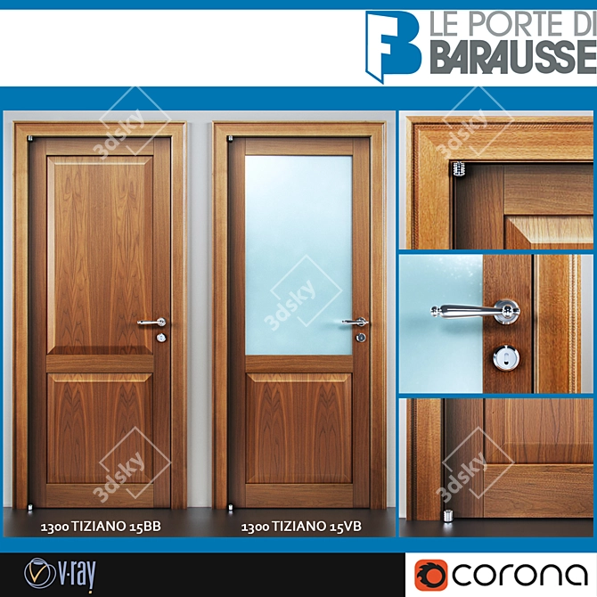 Elegant Barausse Doors: Tiziano Collection 3D model image 1