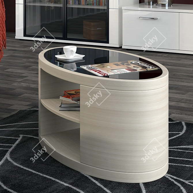 Elliptical Coffee Table 3D model image 2