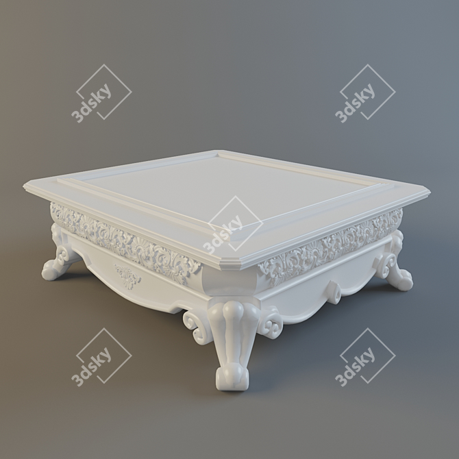 Elegant Vintage Coffee Table 3D model image 1