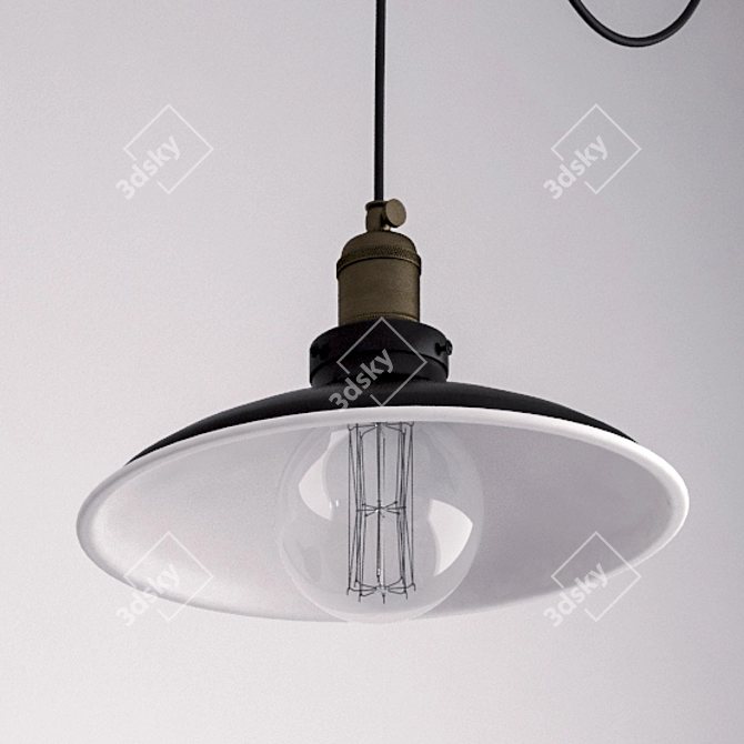 Elegant Brass Pendant Lamp 3D model image 2