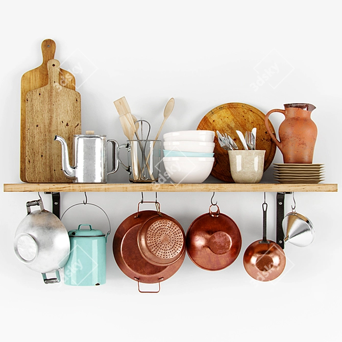 Homestyle Kitchen Utensils 3D model image 1