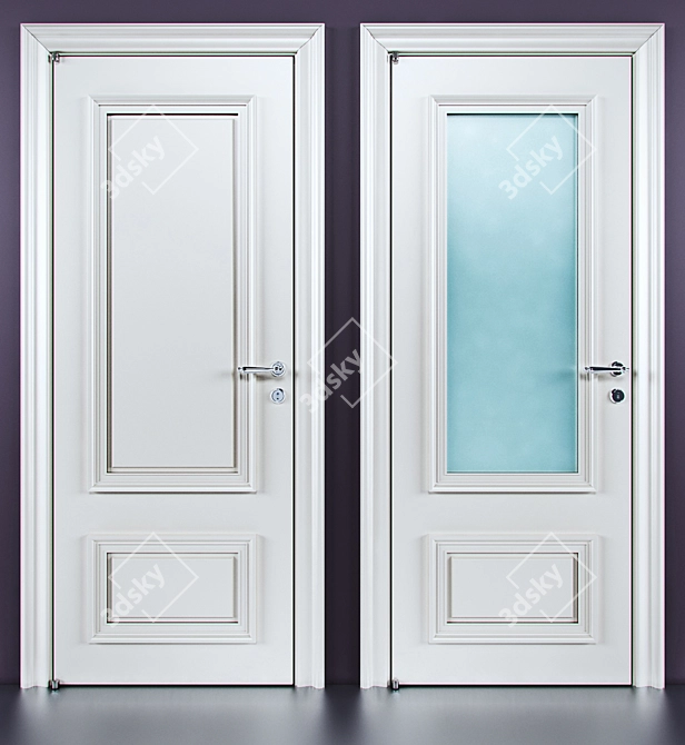 Elegant Barausse Doors 3D model image 2