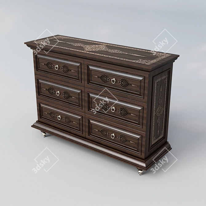 Eastern Style Chest of Drawers 3D model image 1