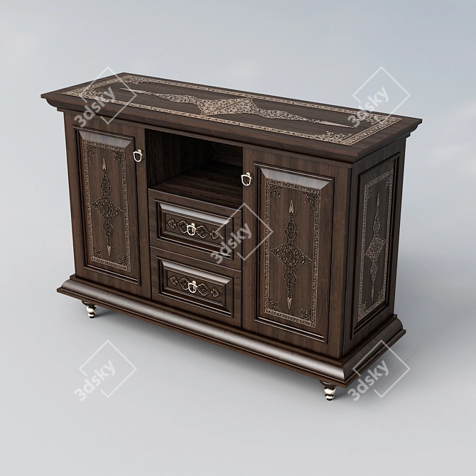 Elegant East Style Chest 3D model image 1