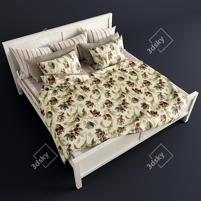 Cranberry Tulip Bed Set 3D model image 2