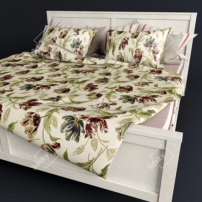 Cranberry Tulip Bed Set 3D model image 3