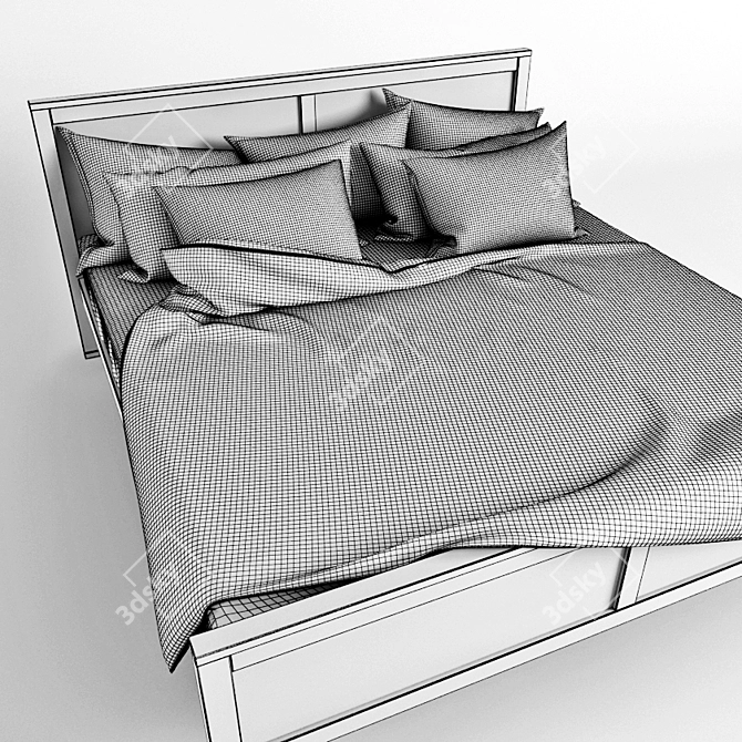 Cranberry Tulip Bed Set 3D model image 1