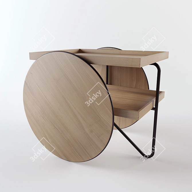Versatile Chariot: Mobile Table 3D model image 1