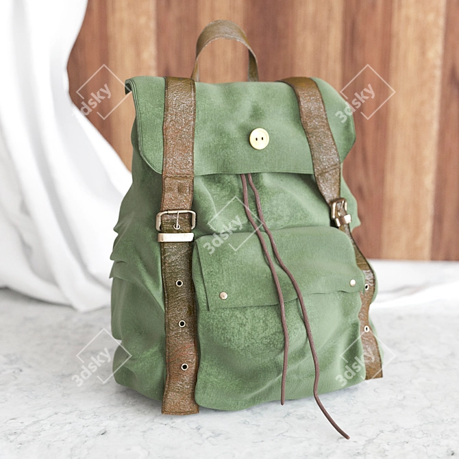 Retro Rucksack - 246 196 Poly Count 3D model image 1