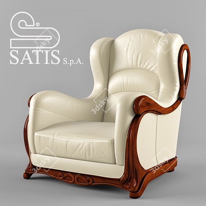 Satis Roger: Compact & Stylish Sofa 3D model image 1