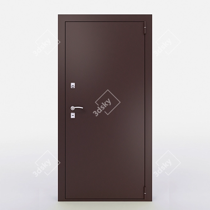 Metal Entrance Door: Secure and Stylish 3D model image 1