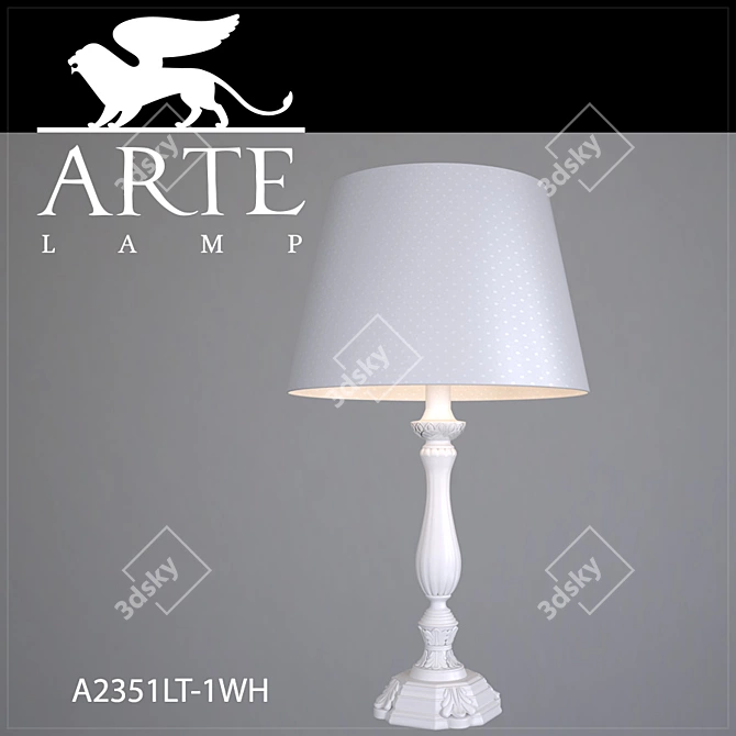  Elegant White Table Lamp 3D model image 1